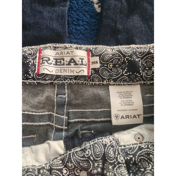 Ariat R.E.A.L Denim Dark Wash Straight Leg Boot Cut Jeans 28s - Picture 5 of 7